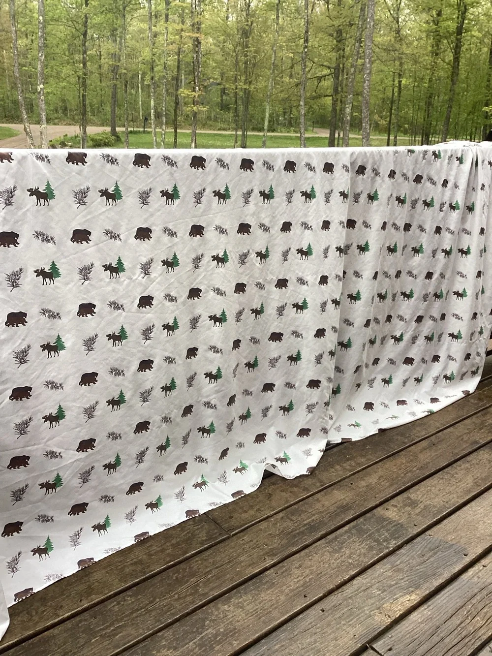 Bedding MOOSE, PINE TREES, BLACK BEAR, FLAT SHEET NPLVC Wildlife Bedding